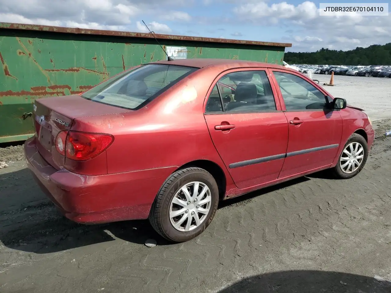 2007 Toyota Corolla Ce VIN: JTDBR32E670104110 Lot: 58158895