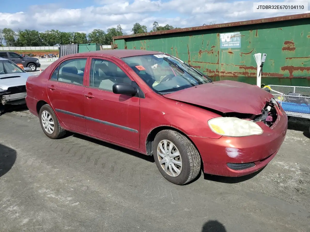 2007 Toyota Corolla Ce VIN: JTDBR32E670104110 Lot: 58158895