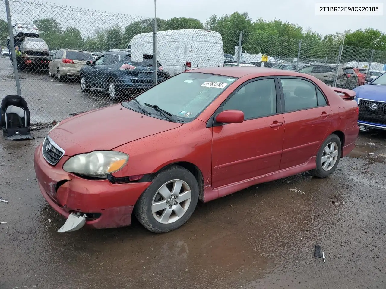 2008 Toyota Corolla Ce VIN: 2T1BR32E98C920185 Lot: 56367535