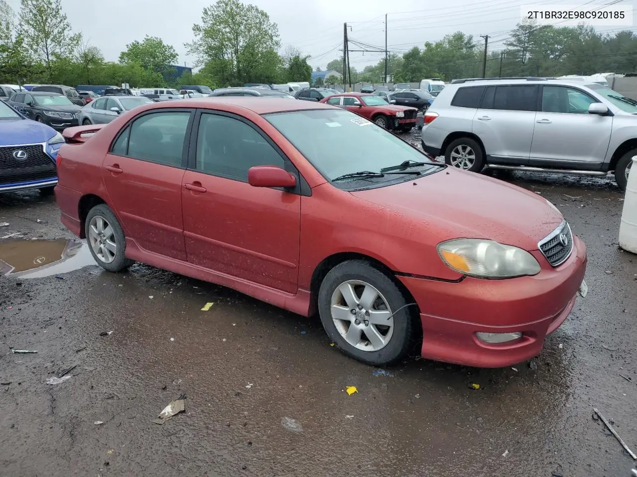 2008 Toyota Corolla Ce VIN: 2T1BR32E98C920185 Lot: 56367535