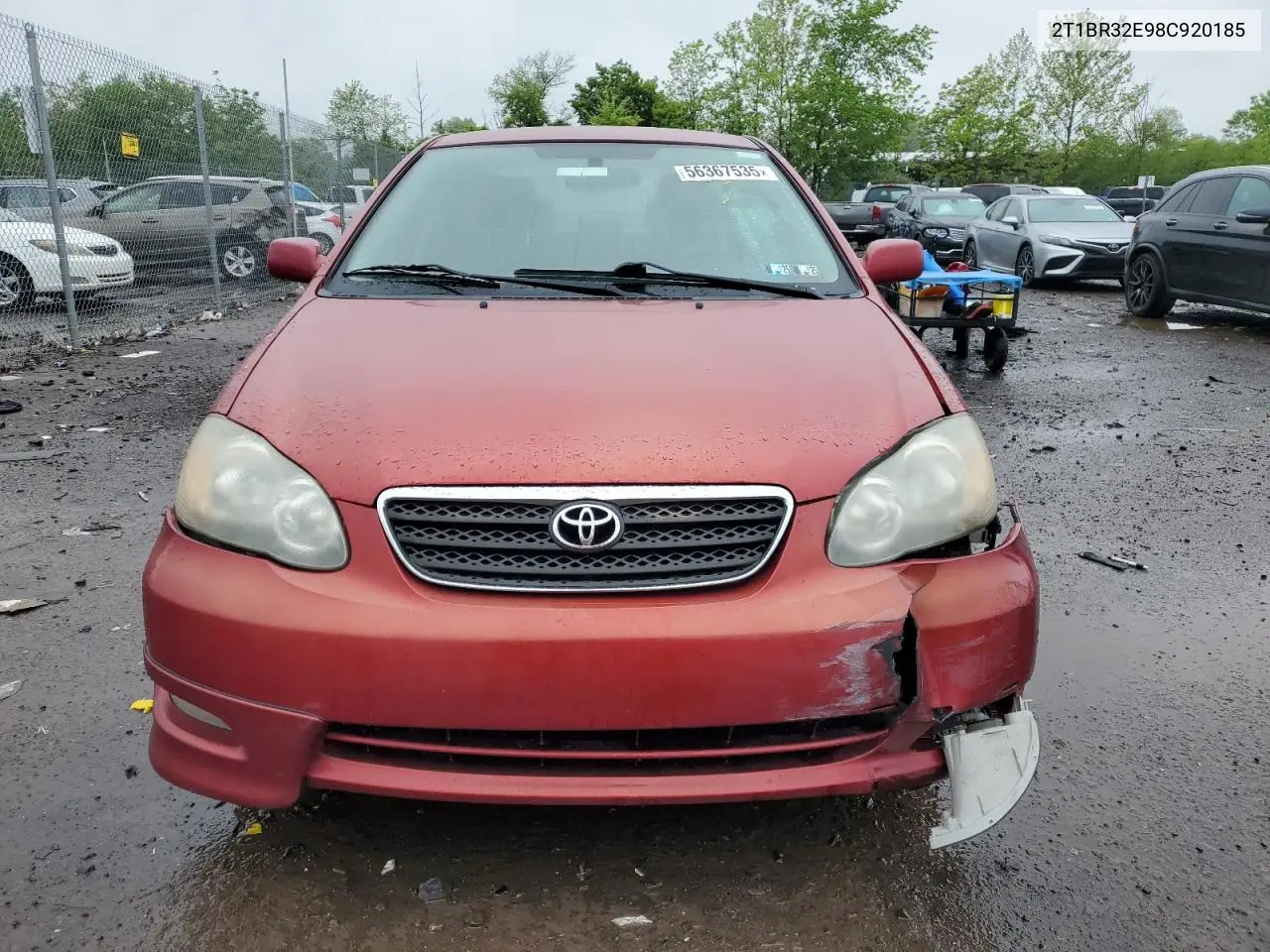 2008 Toyota Corolla Ce VIN: 2T1BR32E98C920185 Lot: 56367535