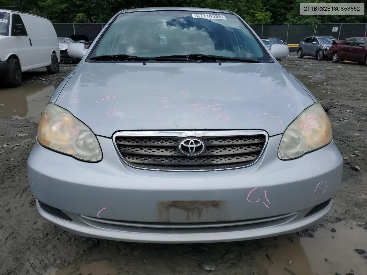 2008 Toyota Corolla Ce VIN: 2T1BR32E18C863562 Lot: 57118535