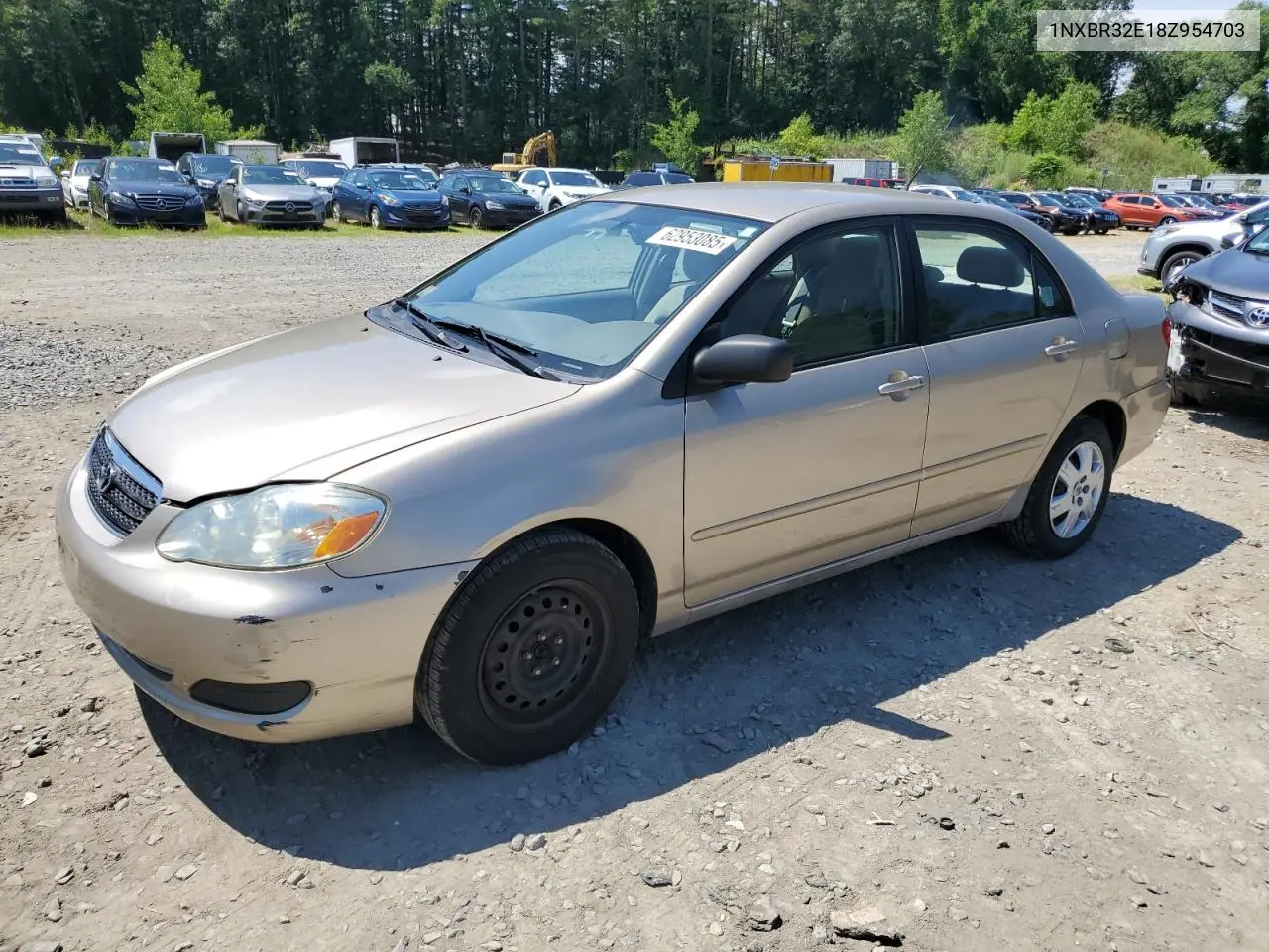 2008 Toyota Corolla Ce VIN: 1NXBR32E18Z954703 Lot: 62953085