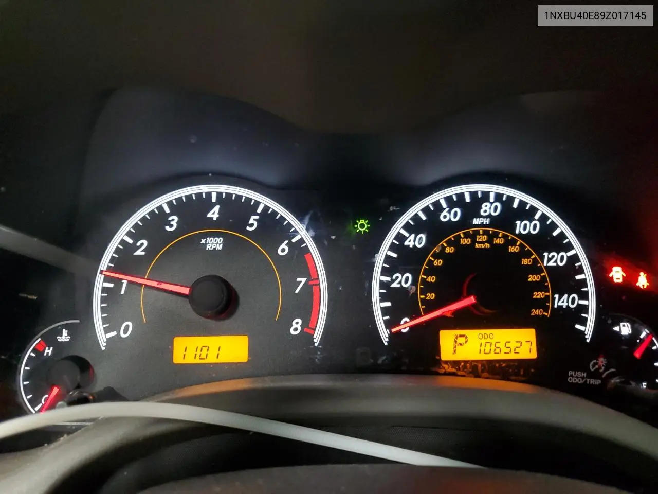2009 Toyota Corolla Base VIN: 1NXBU40E89Z017145 Lot: 57084015