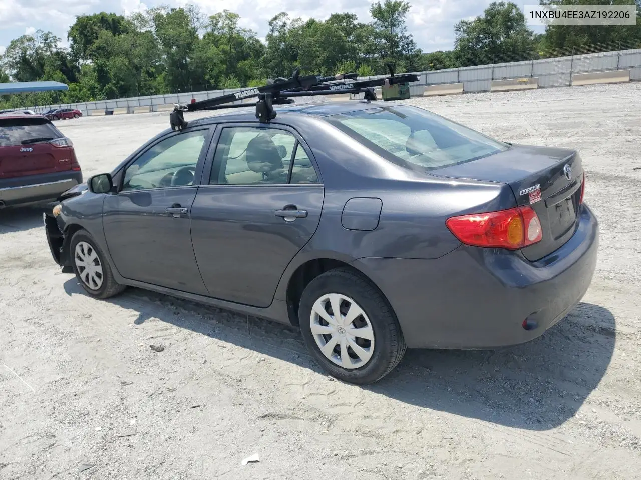 2010 Toyota Corolla Base VIN: 1NXBU4EE3AZ192206 Lot: 62355715
