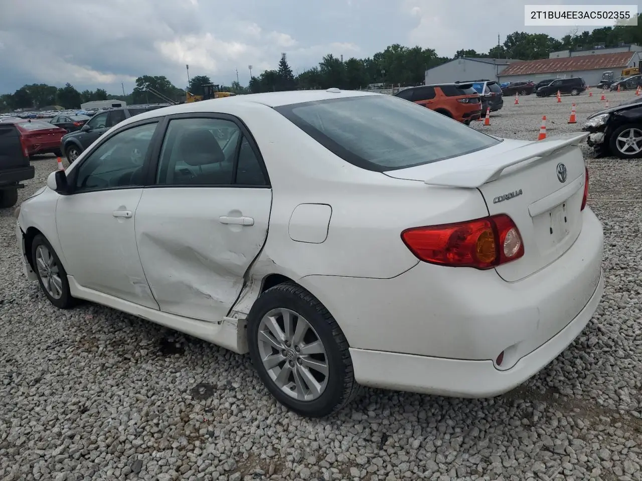 2010 Toyota Corolla Base VIN: 2T1BU4EE3AC502355 Lot: 62904095