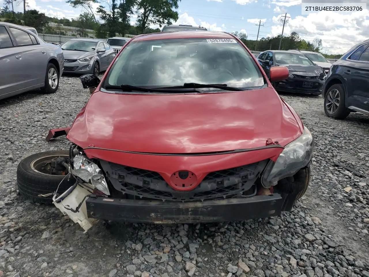 2011 Toyota Corolla Base VIN: 2T1BU4EE2BC583706 Lot: 52670495