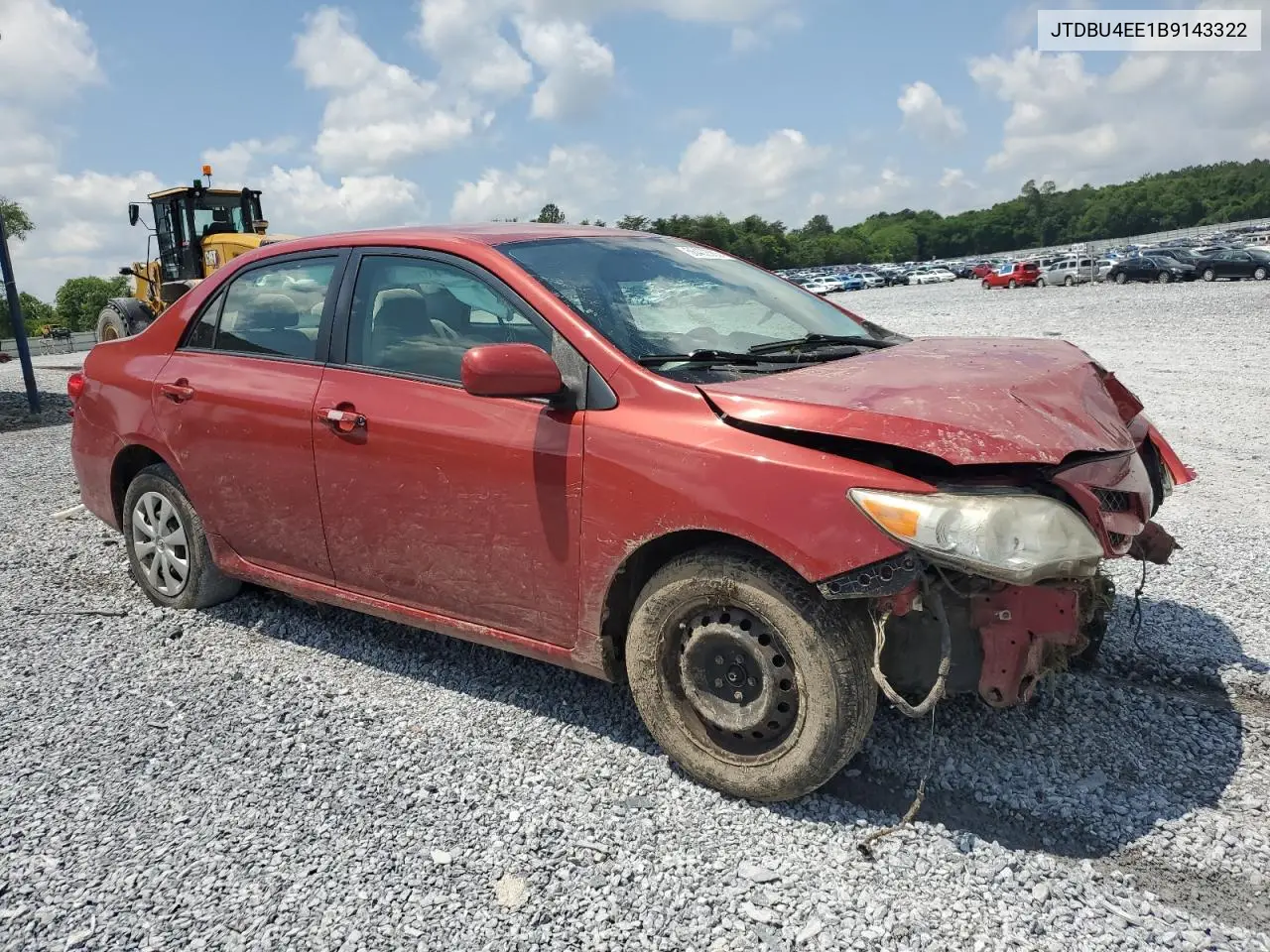 2011 Toyota Corolla Base VIN: JTDBU4EE1B9143322 Lot: 56402365