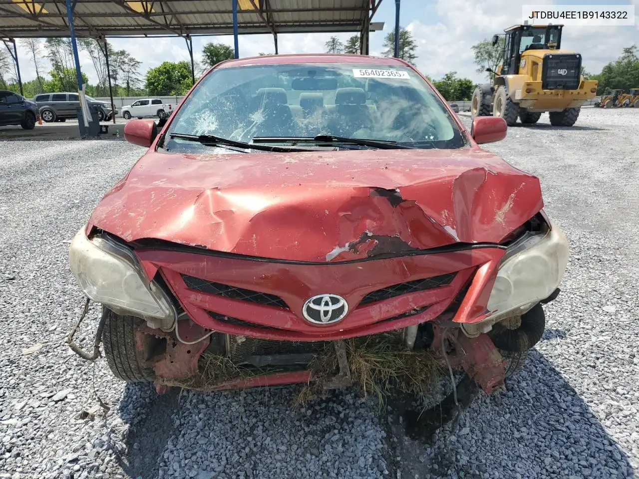 2011 Toyota Corolla Base VIN: JTDBU4EE1B9143322 Lot: 56402365