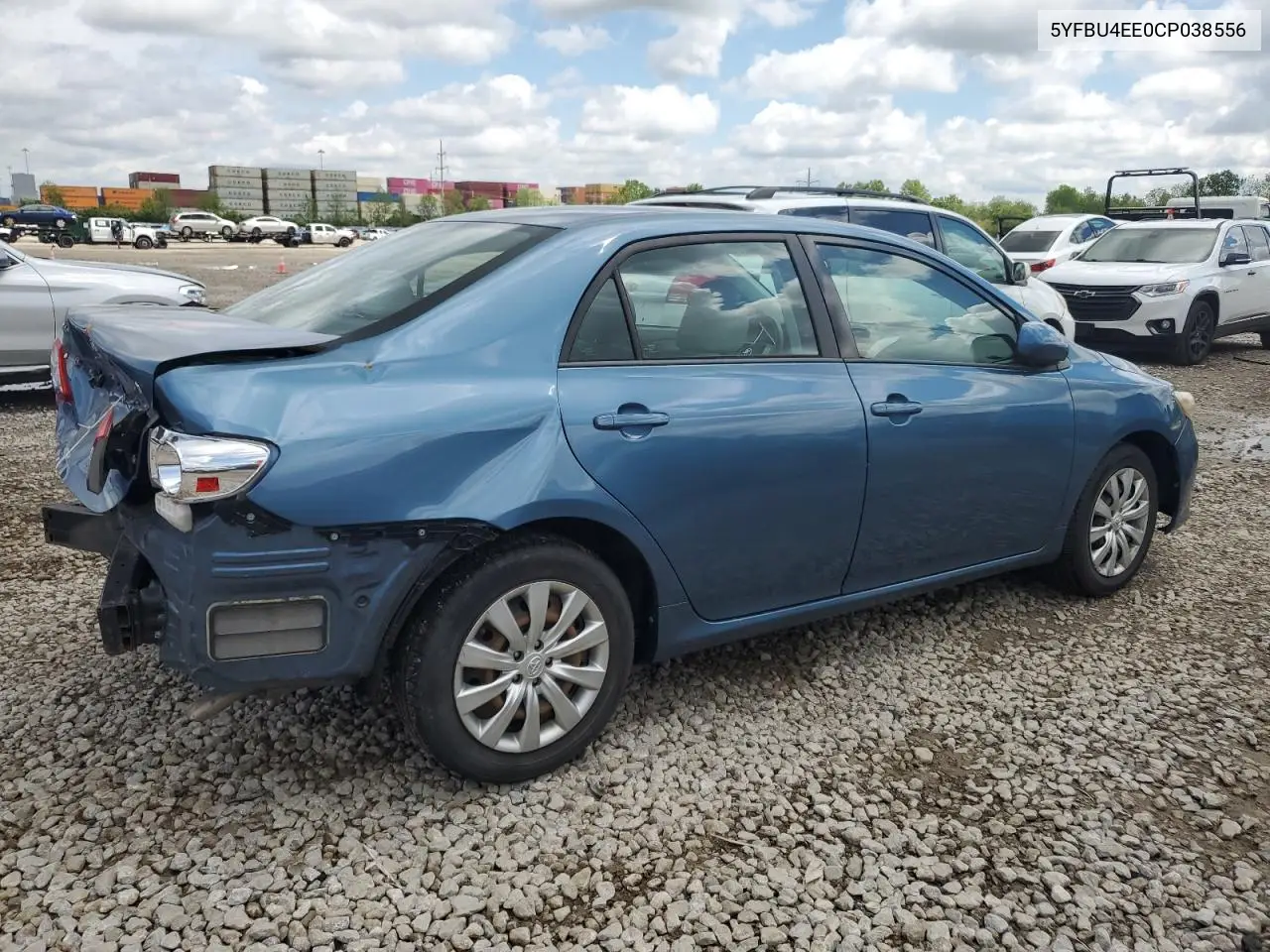 2012 Toyota Corolla Base VIN: 5YFBU4EE0CP038556 Lot: 57159815
