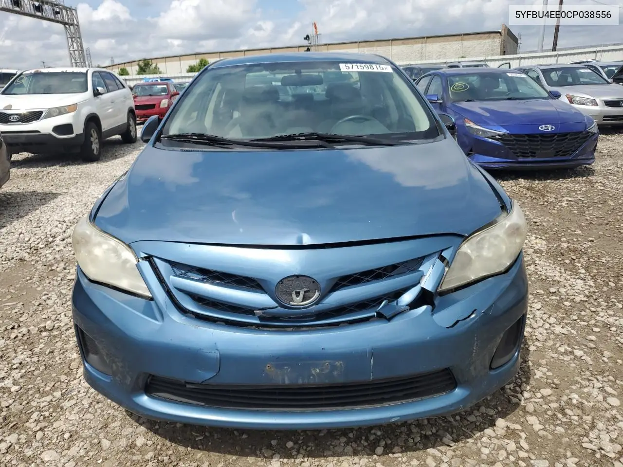 2012 Toyota Corolla Base VIN: 5YFBU4EE0CP038556 Lot: 57159815