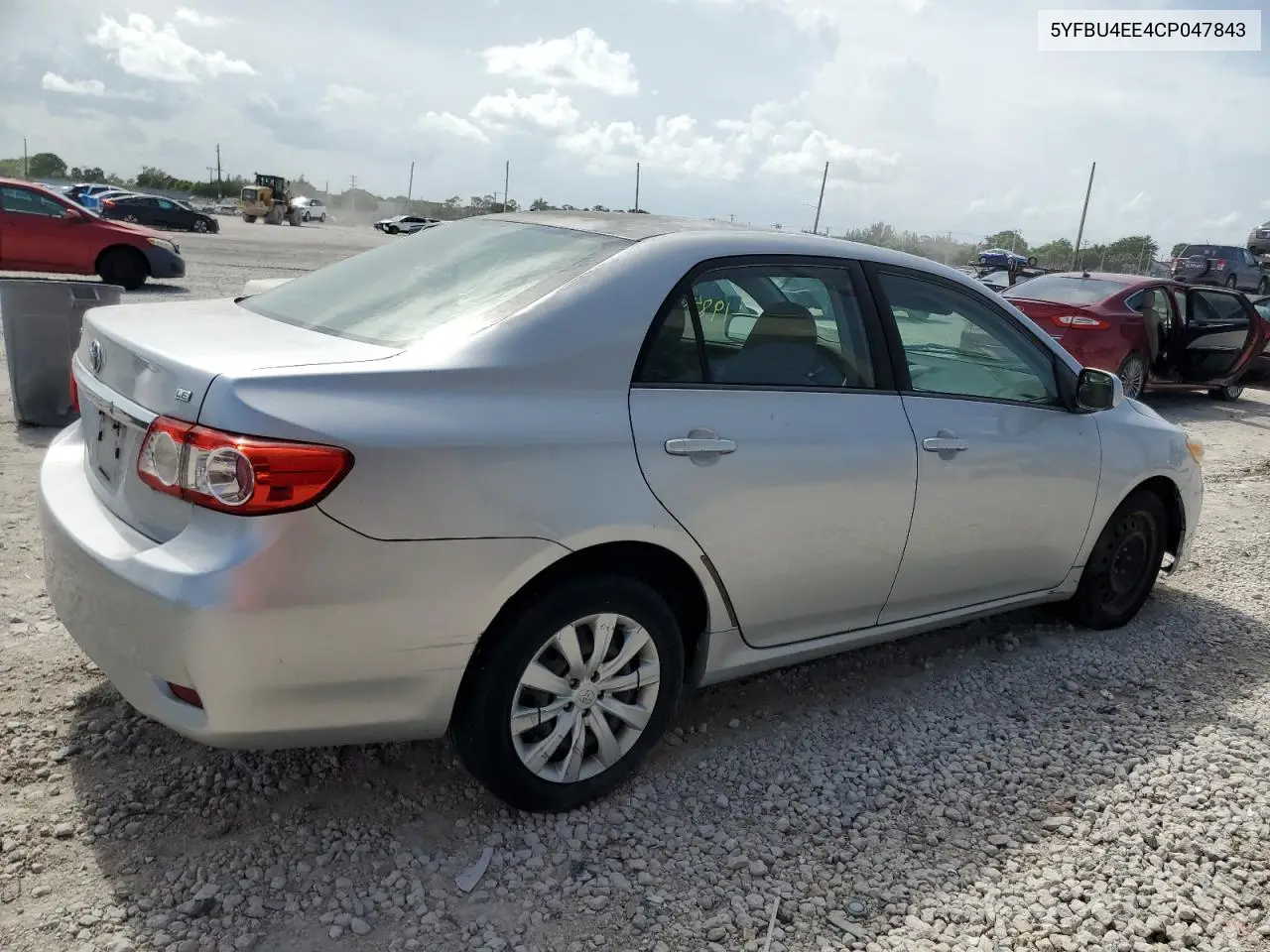 2012 Toyota Corolla Base VIN: 5YFBU4EE4CP047843 Lot: 62837595