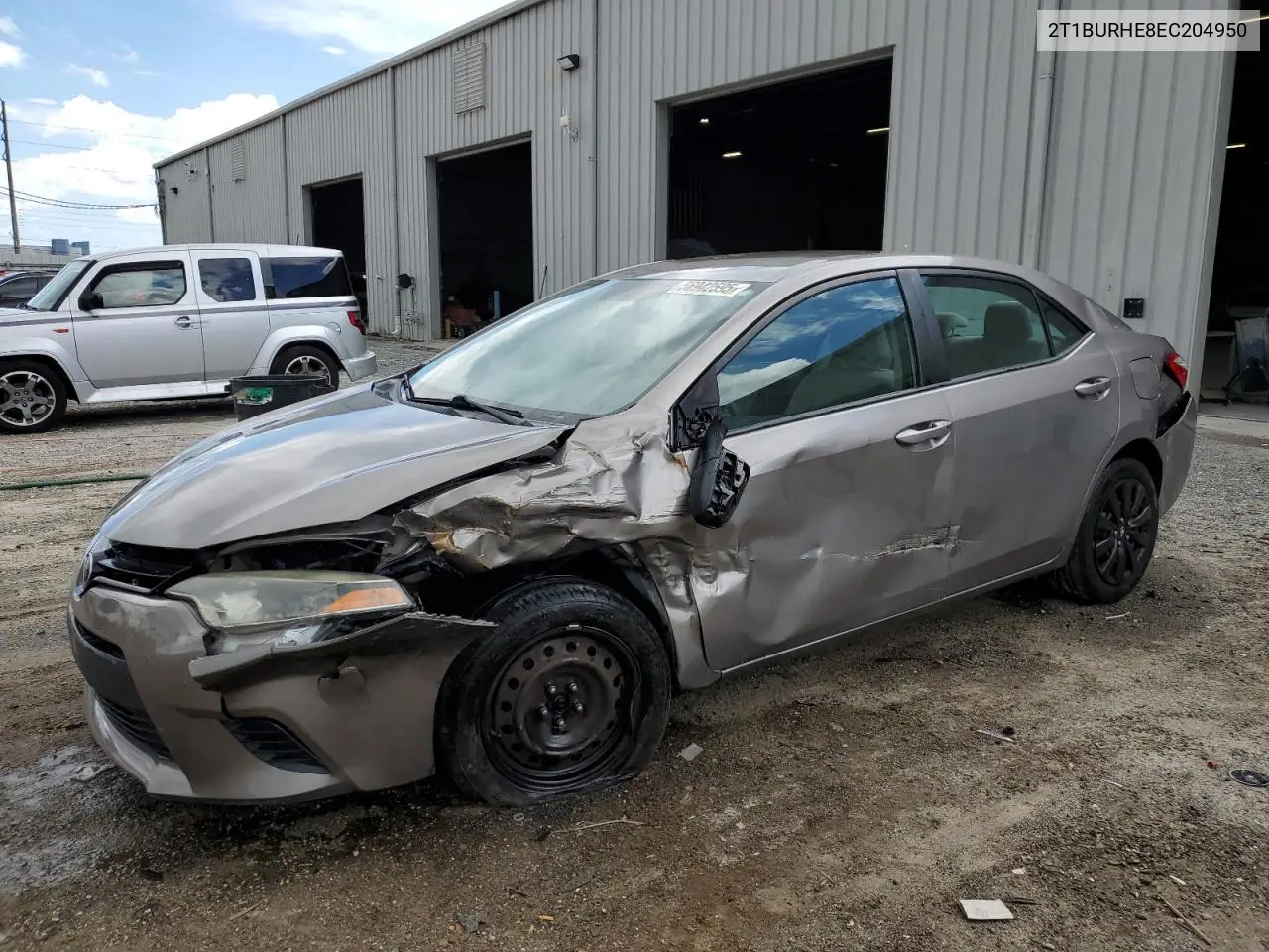 2014 Toyota Corolla L VIN: 2T1BURHE8EC204950 Lot: 56942595