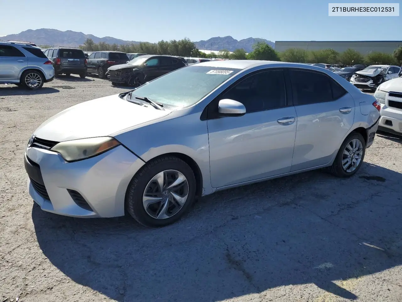 2014 Toyota Corolla L VIN: 2T1BURHE3EC012531 Lot: 57098095