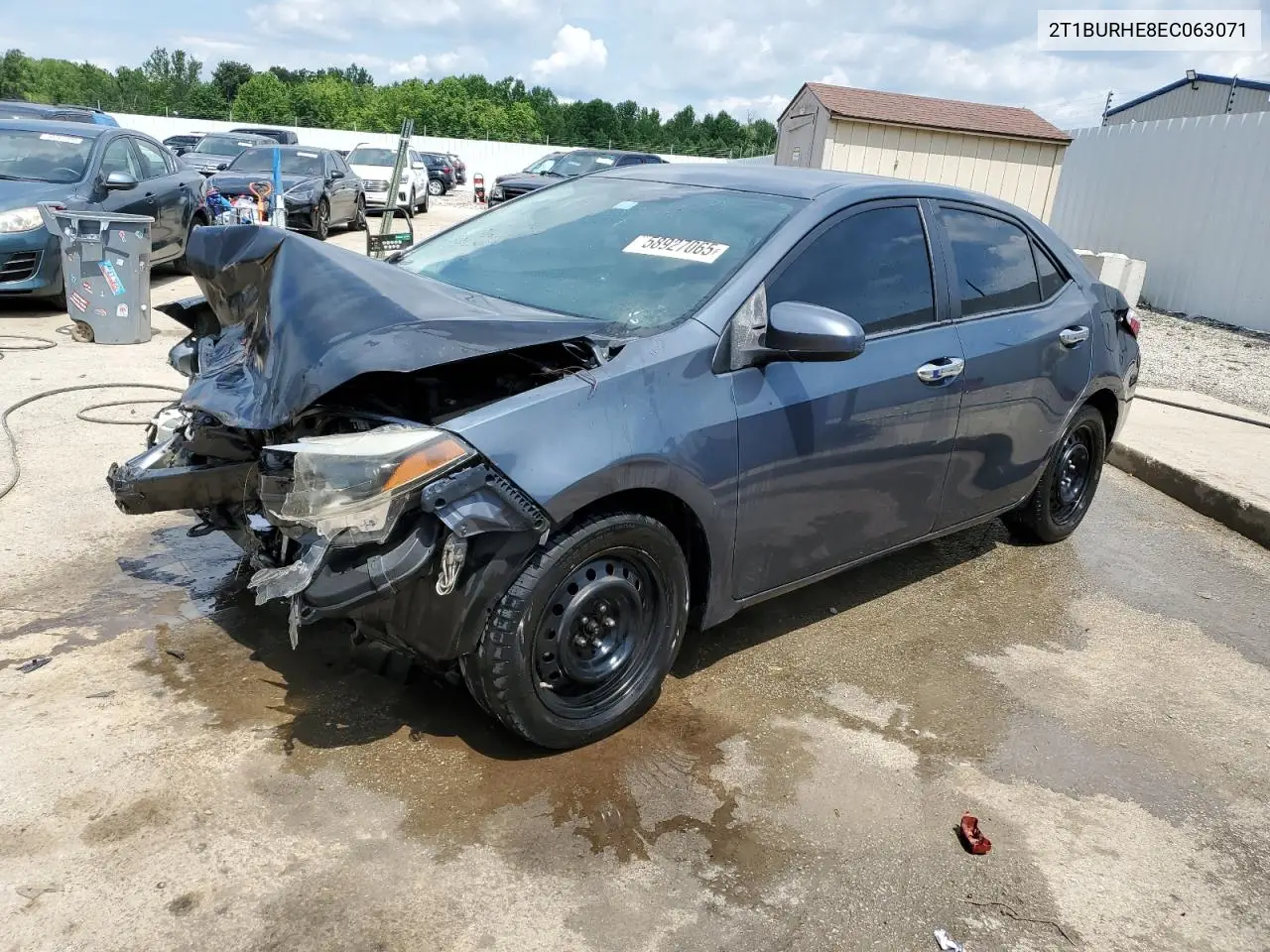 2014 Toyota Corolla L VIN: 2T1BURHE8EC063071 Lot: 58927065
