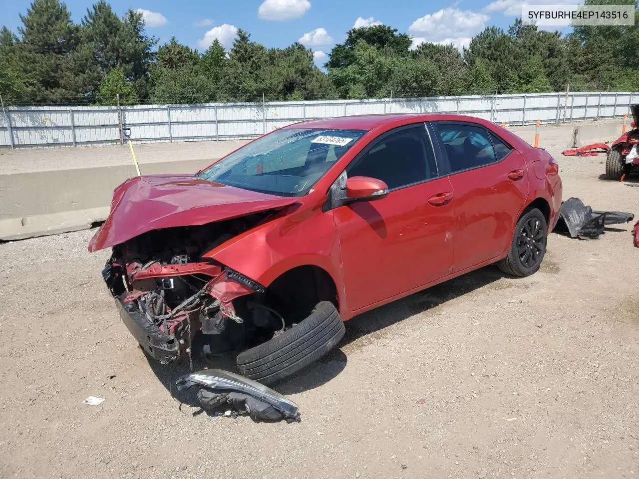 2014 Toyota Corolla L VIN: 5YFBURHE4EP143516 Lot: 63104265