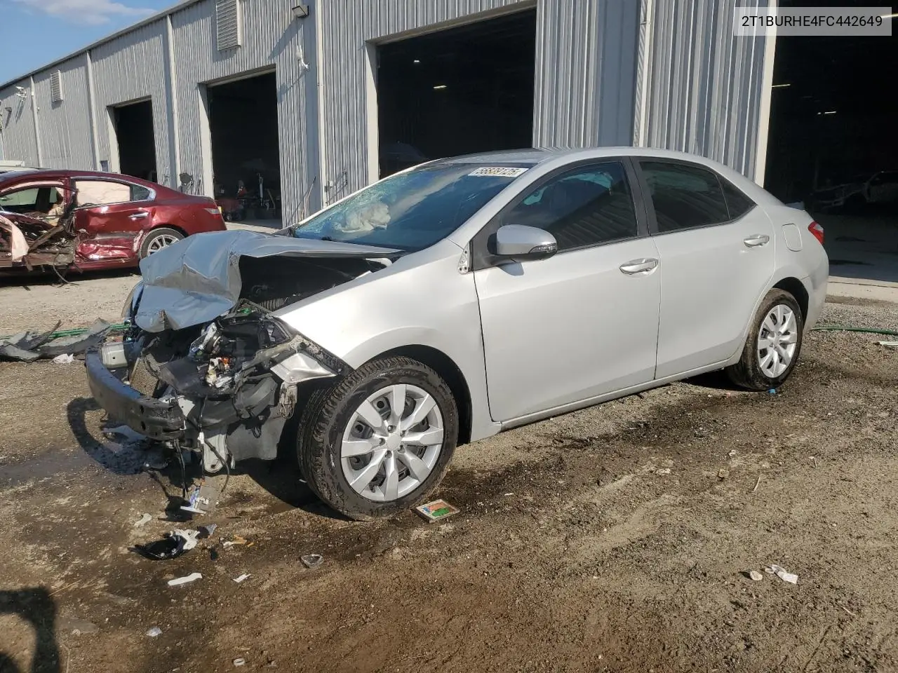 2015 Toyota Corolla L VIN: 2T1BURHE4FC442649 Lot: 56839125
