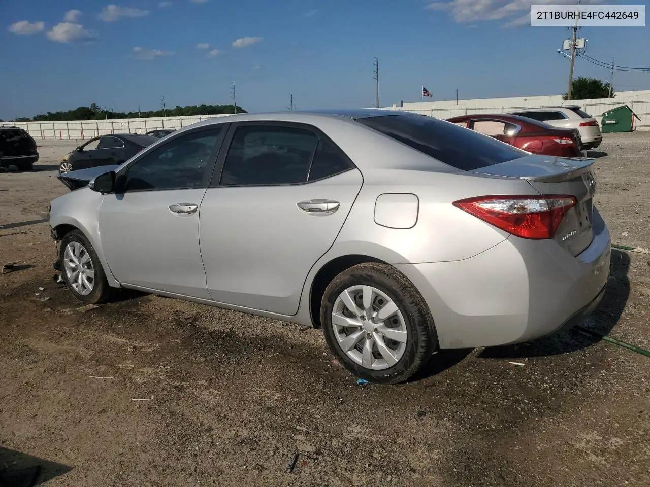 2015 Toyota Corolla L VIN: 2T1BURHE4FC442649 Lot: 56839125