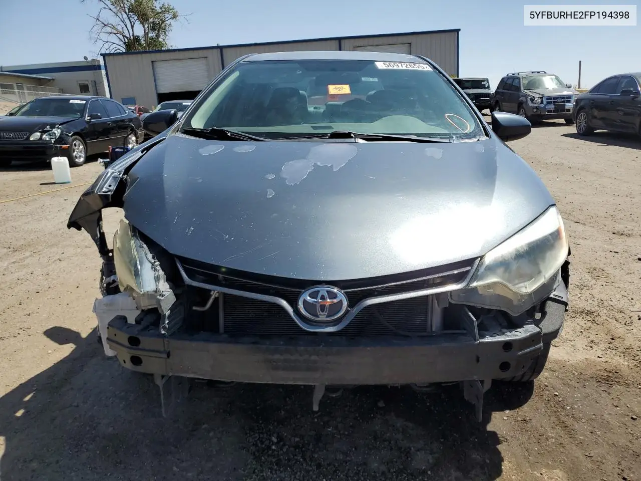 2015 Toyota Corolla L VIN: 5YFBURHE2FP194398 Lot: 56972655