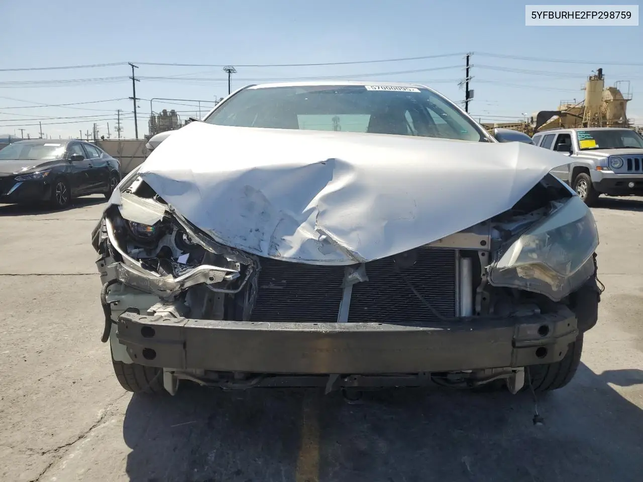 2015 Toyota Corolla L VIN: 5YFBURHE2FP298759 Lot: 57000095
