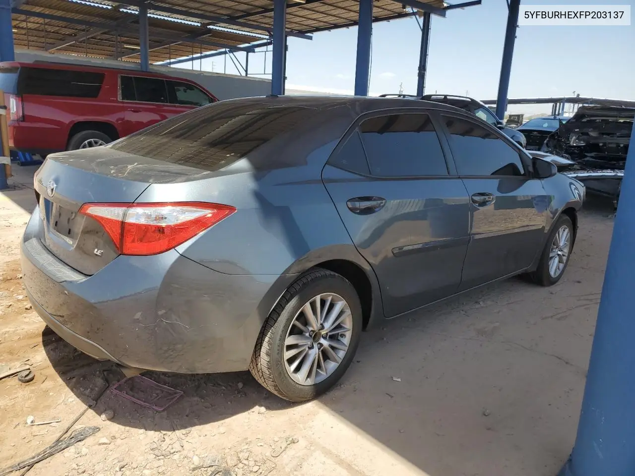 2015 Toyota Corolla L VIN: 5YFBURHEXFP203137 Lot: 57147465