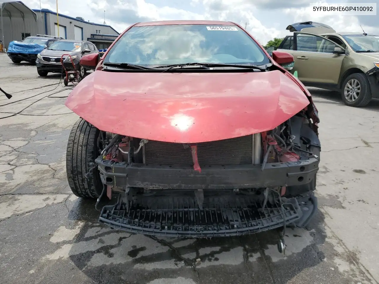 2016 Toyota Corolla L VIN: 5YFBURHE6GP410092 Lot: 56519405