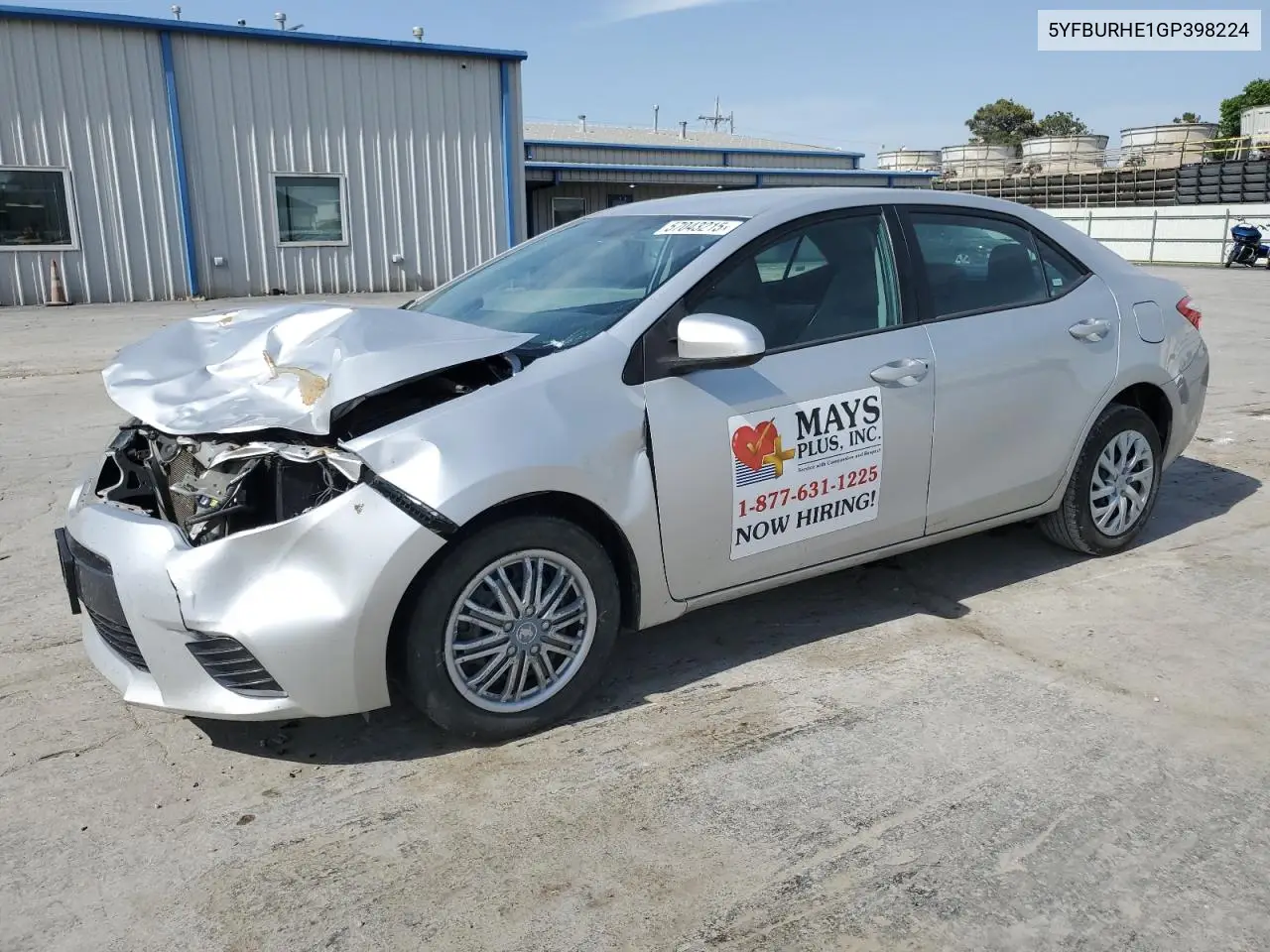 5yfburhe1gp398224 5YFBURHE1GP398224 2016 Toyota Corolla L