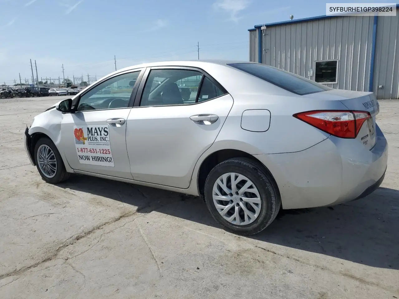 5yfburhe1gp398224 5YFBURHE1GP398224 2016 Toyota Corolla L