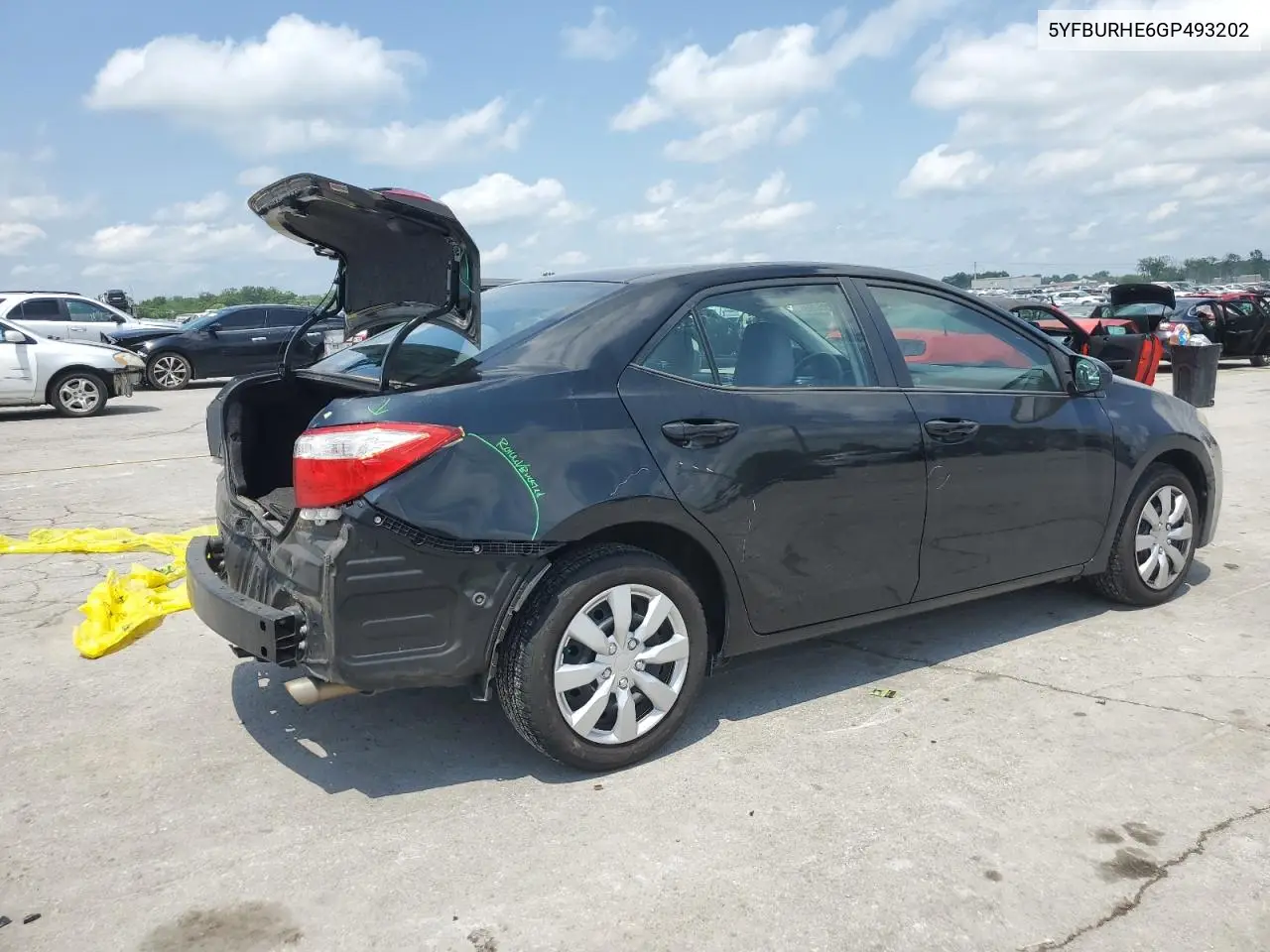 2016 Toyota Corolla L VIN: 5YFBURHE6GP493202 Lot: 57095795