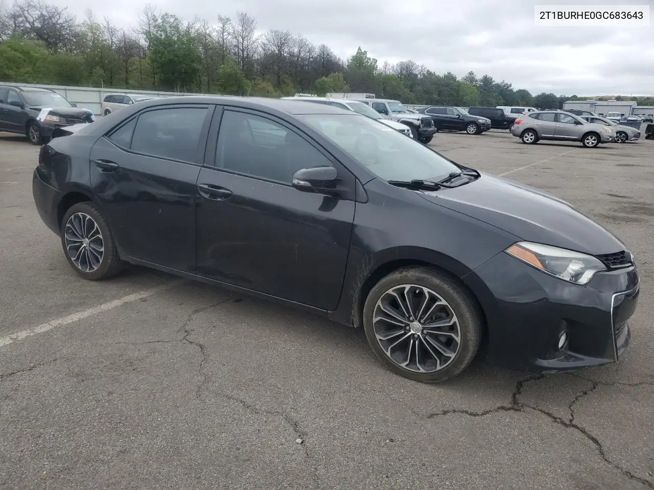 2016 Toyota Corolla L VIN: 2T1BURHE0GC683643 Lot: 58306445