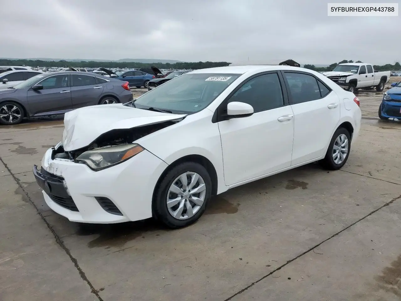 2016 Toyota Corolla L VIN: 5YFBURHEXGP443788 Lot: 58781135