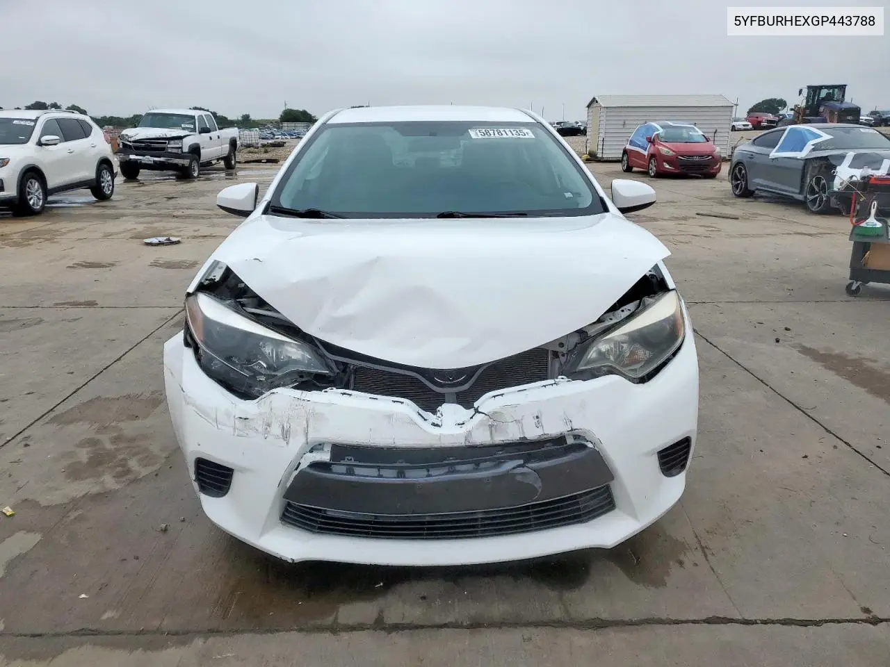 2016 Toyota Corolla L VIN: 5YFBURHEXGP443788 Lot: 58781135
