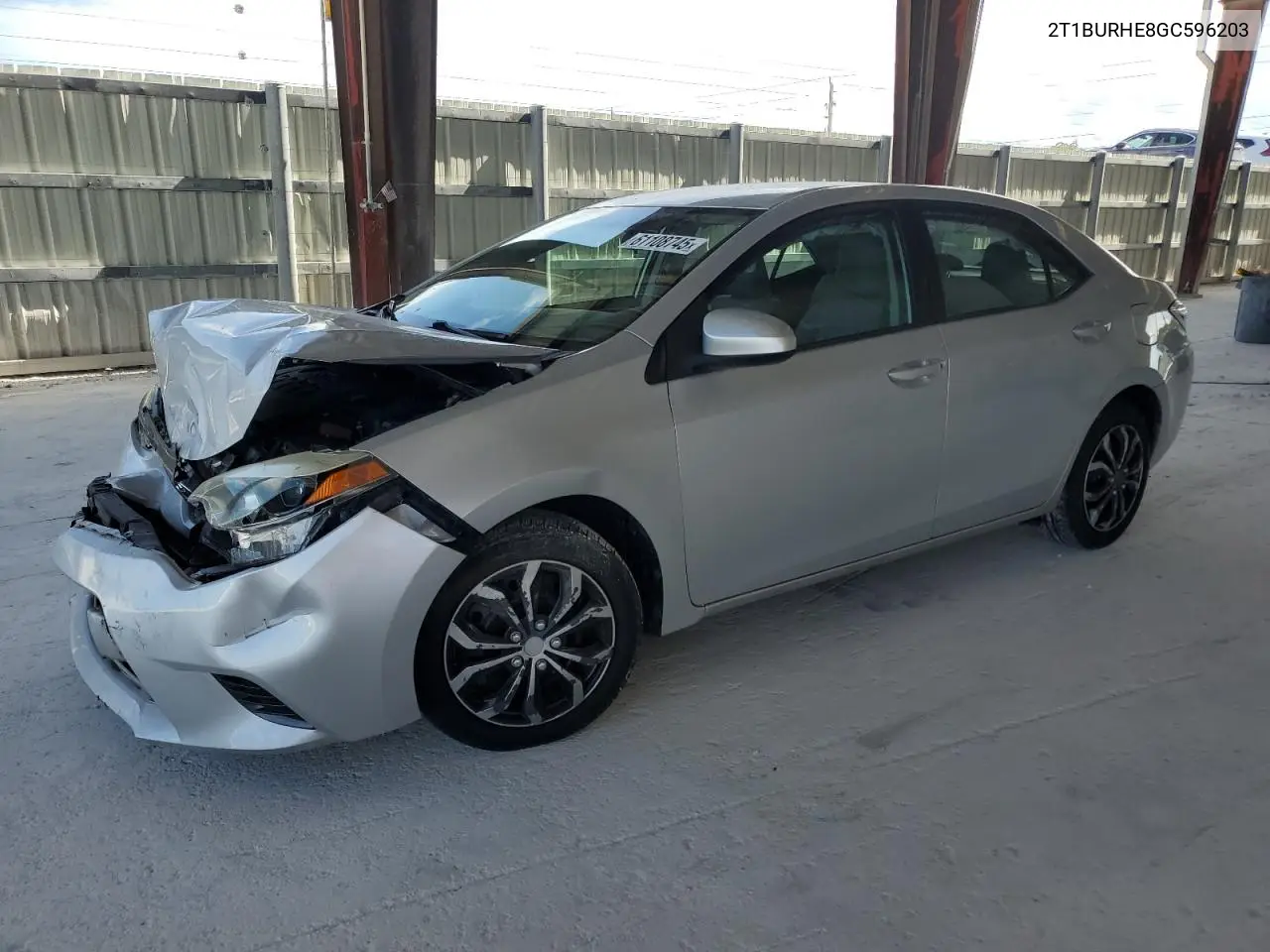 2016 Toyota Corolla L VIN: 2T1BURHE8GC596203 Lot: 61108745