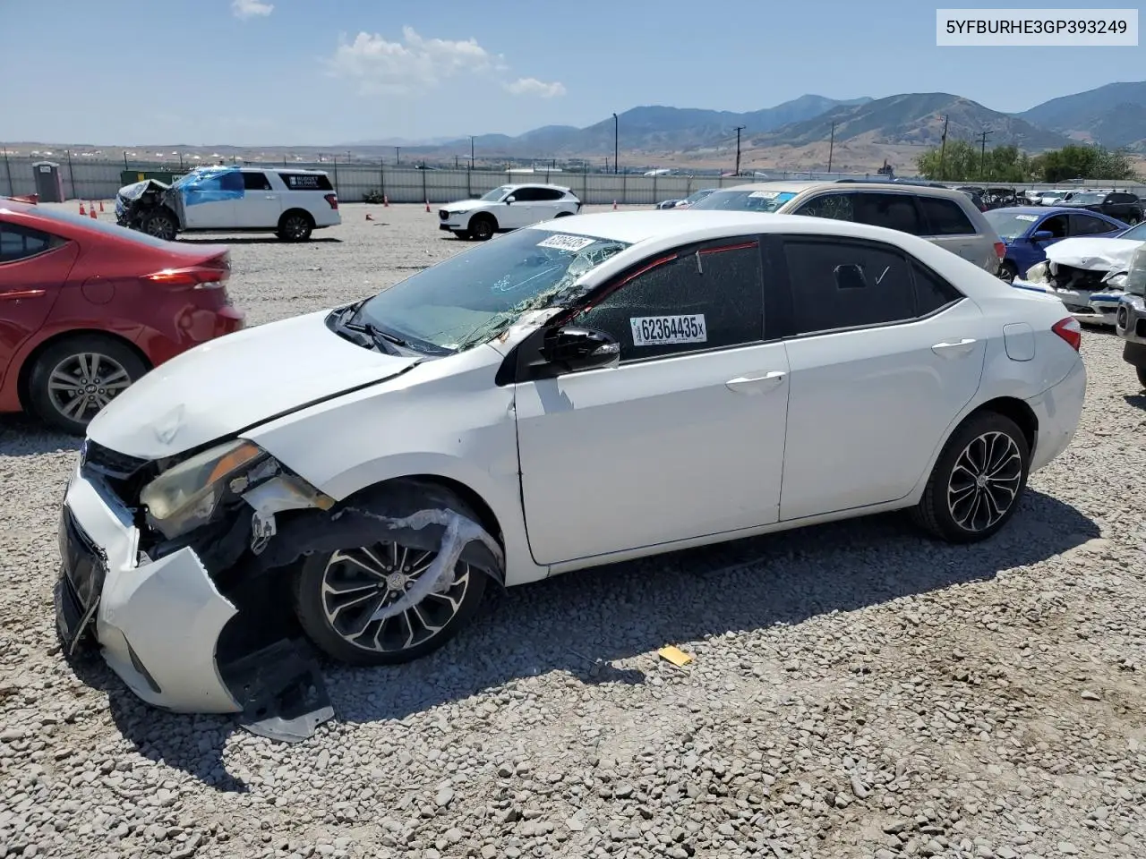 2016 Toyota Corolla L VIN: 5YFBURHE3GP393249 Lot: 62364435