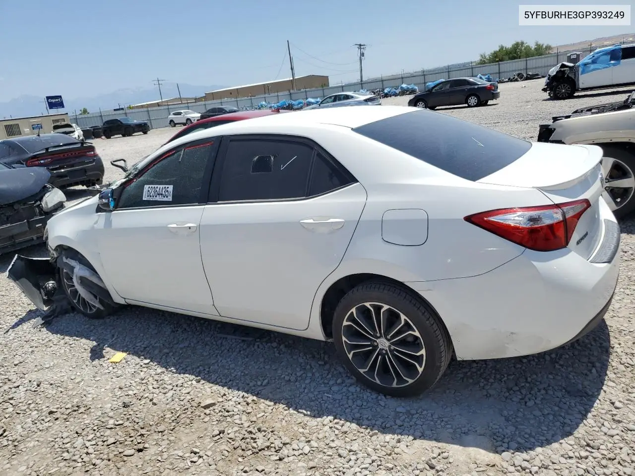 2016 Toyota Corolla L VIN: 5YFBURHE3GP393249 Lot: 62364435