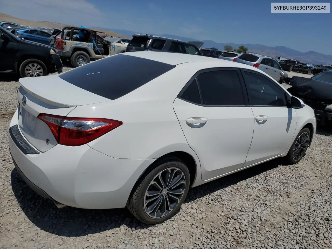 2016 Toyota Corolla L VIN: 5YFBURHE3GP393249 Lot: 62364435