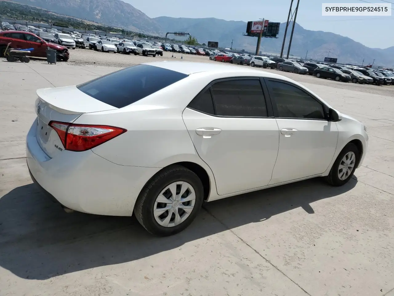 2016 Toyota Corolla Eco VIN: 5YFBPRHE9GP524515 Lot: 62898085