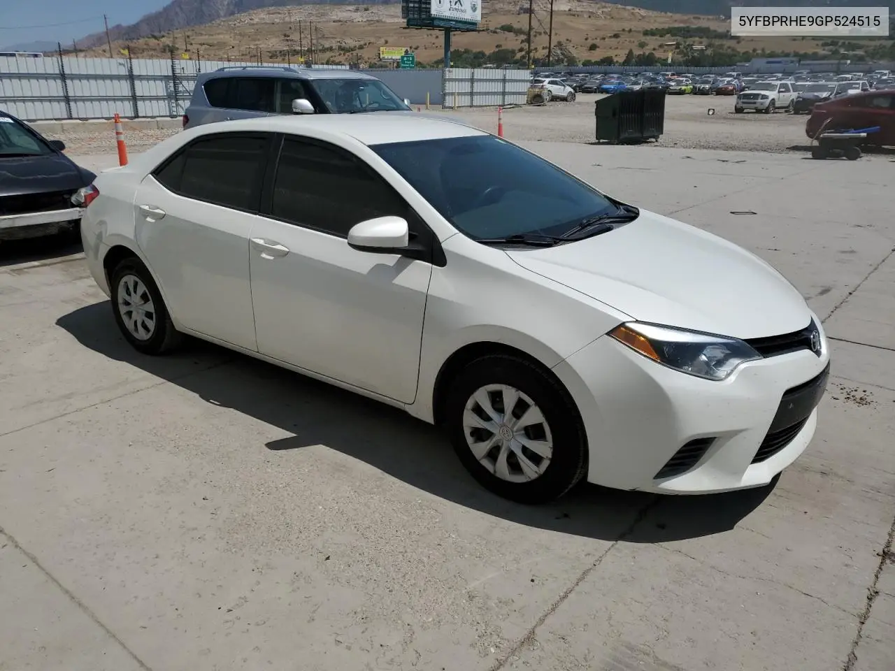 2016 Toyota Corolla Eco VIN: 5YFBPRHE9GP524515 Lot: 62898085