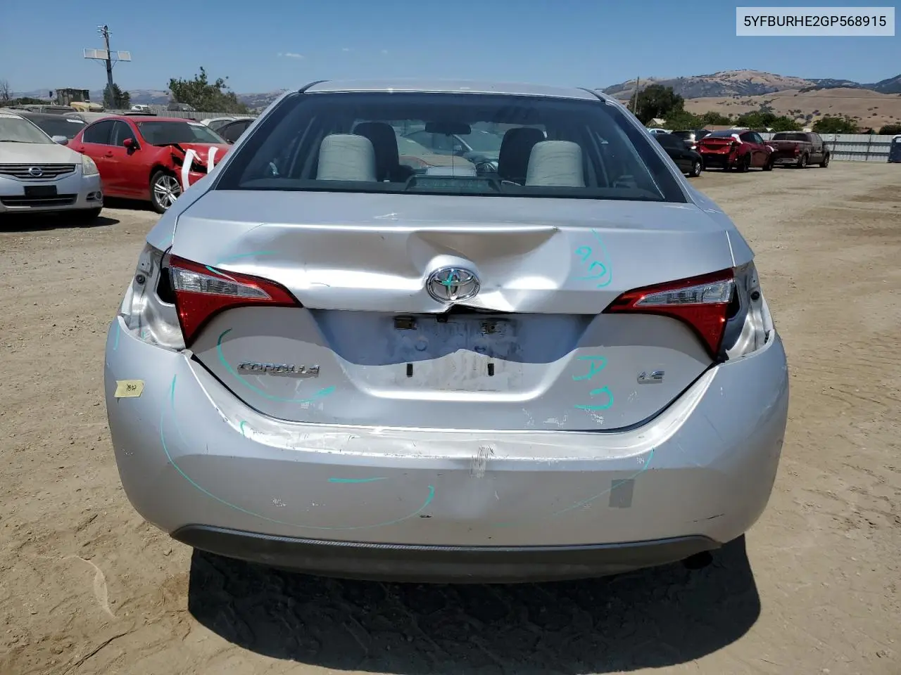2016 Toyota Corolla L VIN: 5YFBURHE2GP568915 Lot: 63257405
