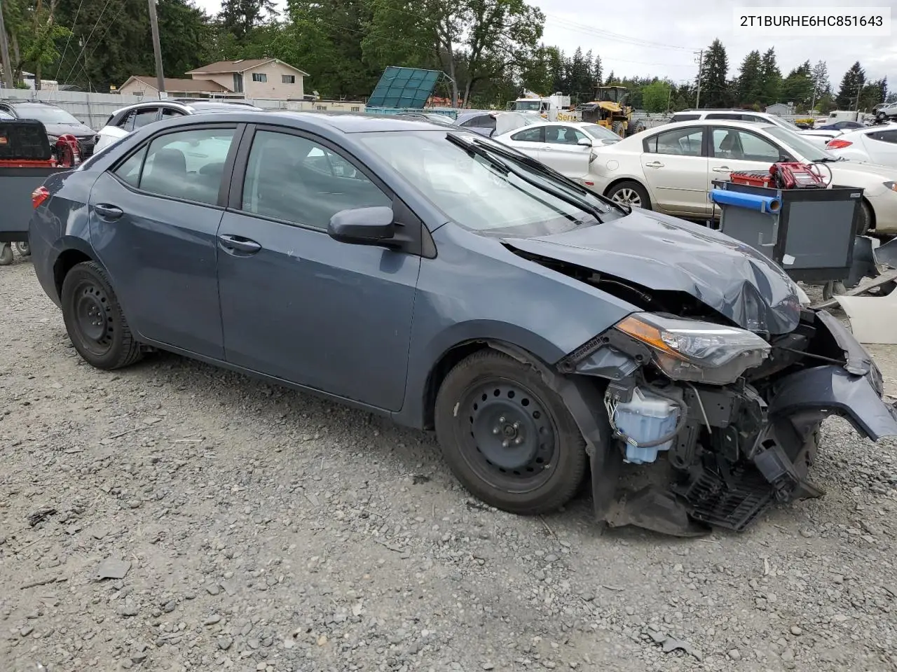 2017 Toyota Corolla L VIN: 2T1BURHE6HC851643 Lot: 57140965