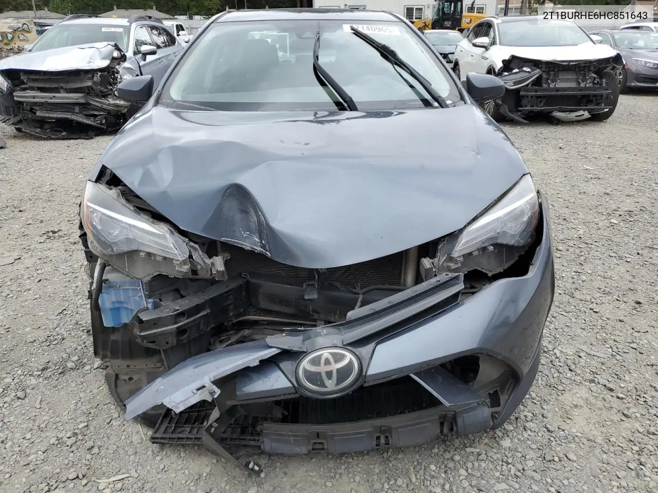 2017 Toyota Corolla L VIN: 2T1BURHE6HC851643 Lot: 57140965