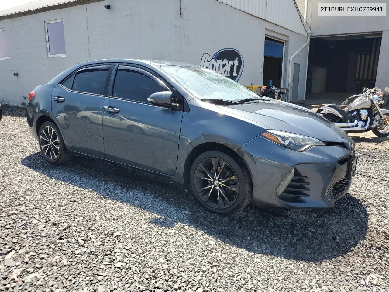 2017 Toyota Corolla L VIN: 2T1BURHEXHC789941 Lot: 61734915