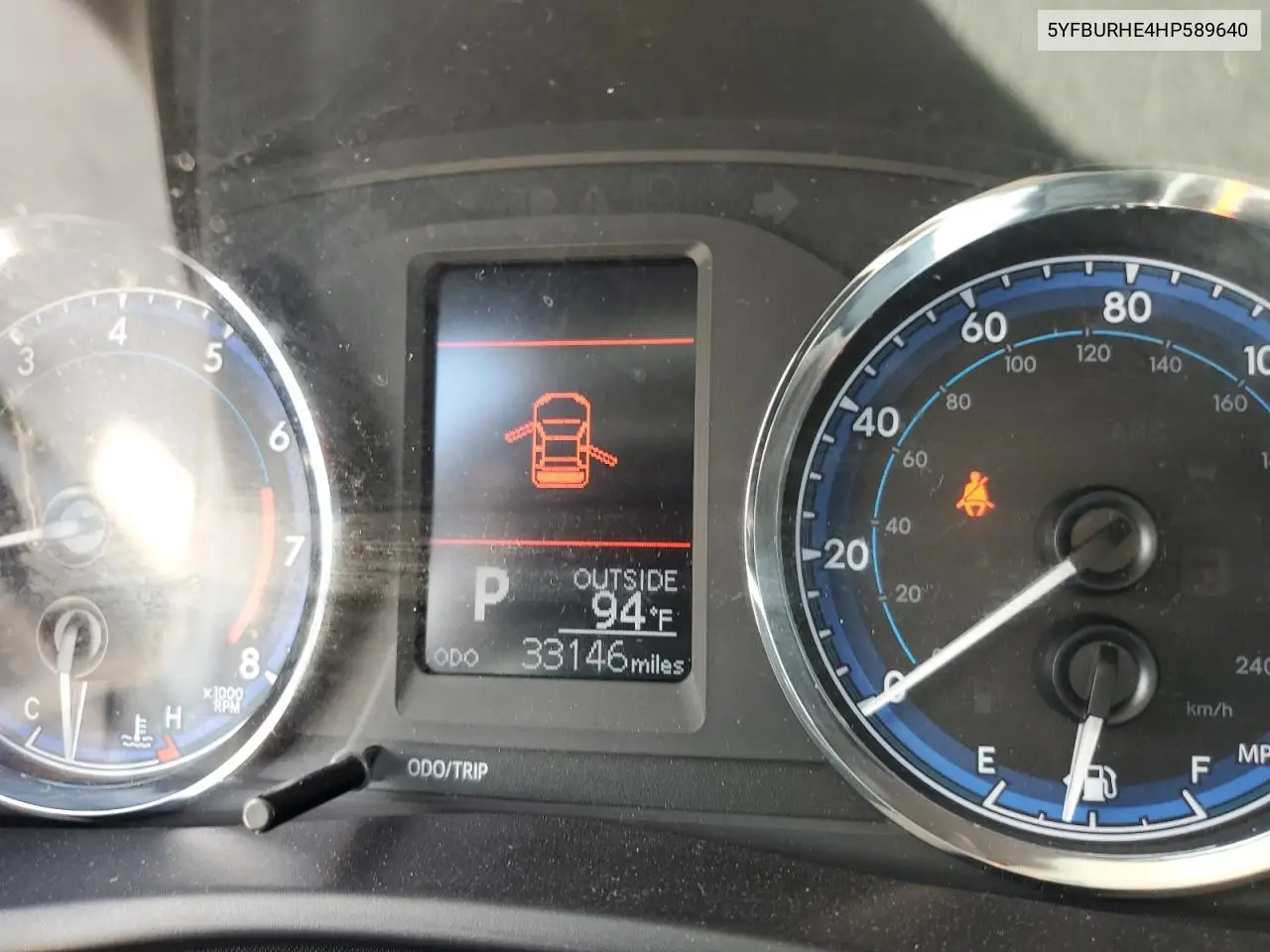 2017 Toyota Corolla L VIN: 5YFBURHE4HP589640 Lot: 62997115