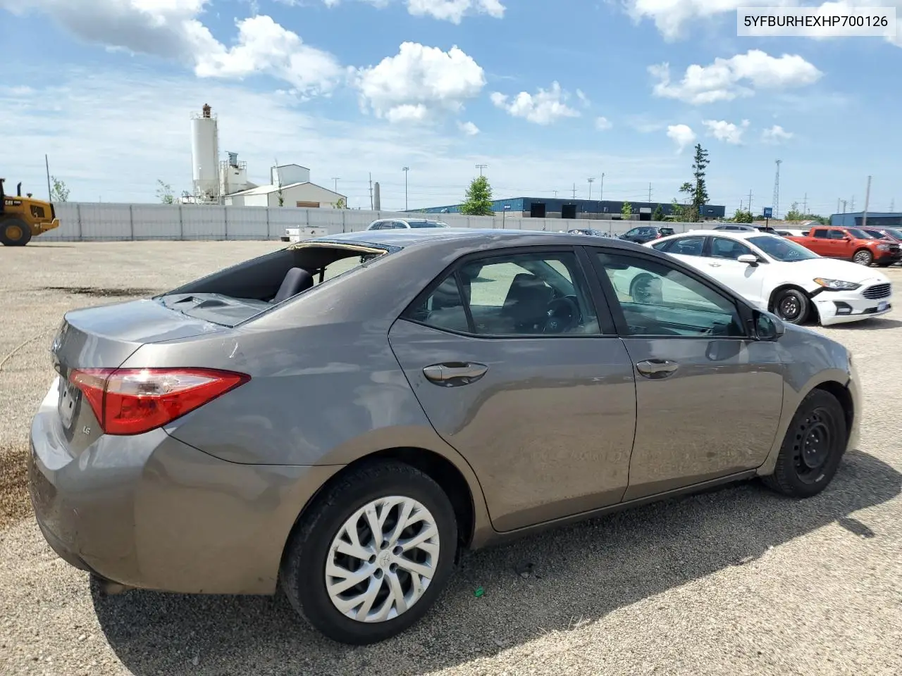 2017 Toyota Corolla L VIN: 5YFBURHEXHP700126 Lot: 63099095