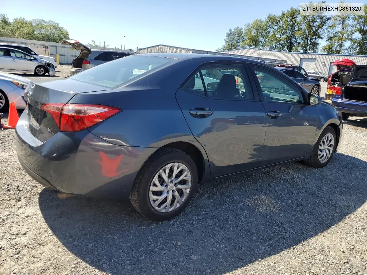 2017 Toyota Corolla L VIN: 2T1BURHEXHC861320 Lot: 63270015