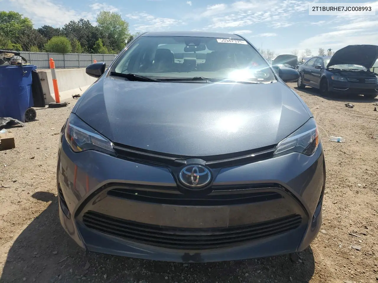 2018 Toyota Corolla L VIN: 2T1BURHE7JC008993 Lot: 55942375