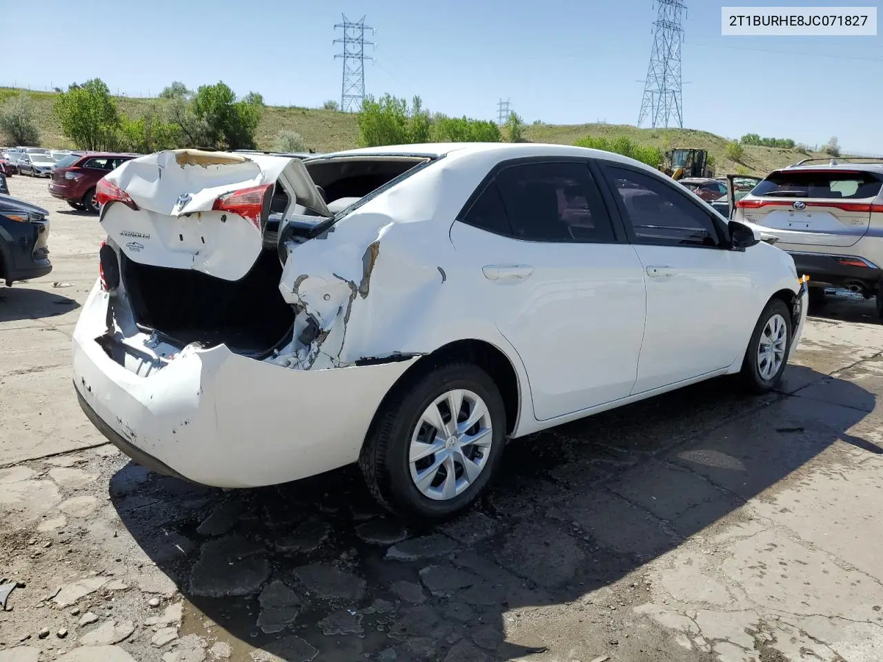 2018 Toyota Corolla L VIN: 2T1BURHE8JC071827 Lot: 57110225
