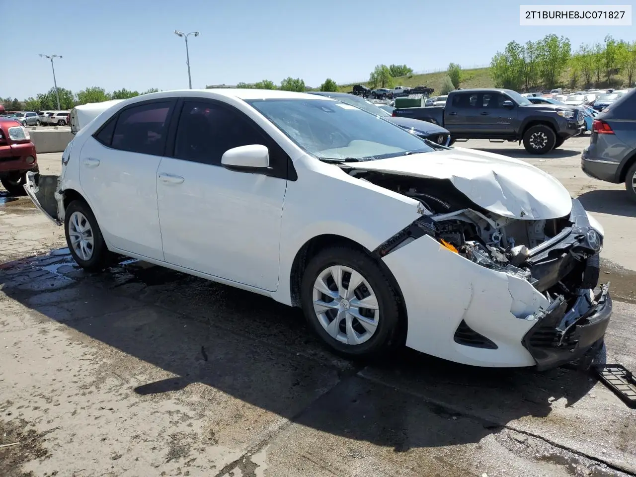2018 Toyota Corolla L VIN: 2T1BURHE8JC071827 Lot: 57110225