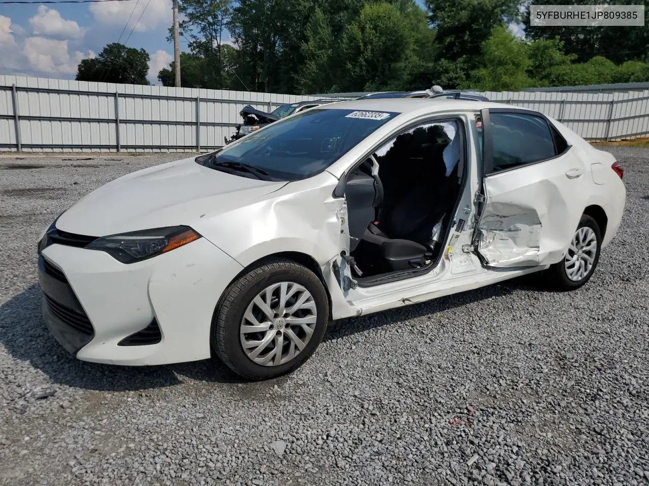 2018 Toyota Corolla L VIN: 5YFBURHE1JP809385 Lot: 62662335