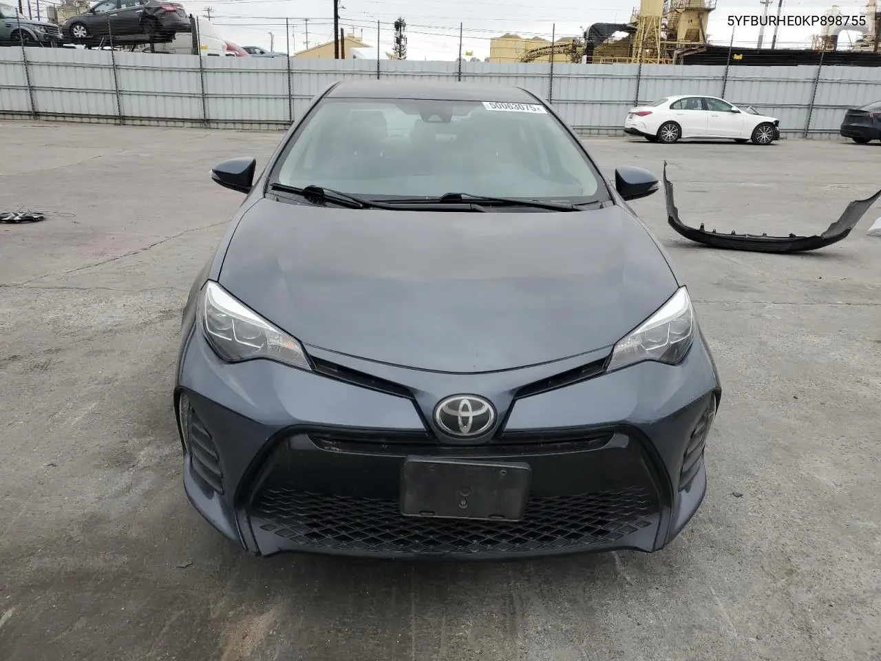 2019 Toyota Corolla L VIN: 5YFBURHE0KP898755 Lot: 50063075